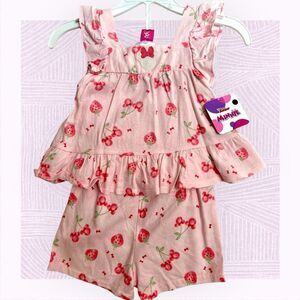 Strawberry and Cherries Minnie Mouse 2 Piece Matching Set Size 18M